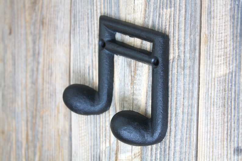 Cast Iron Musical Note Hook Music Lover Coat Hook Music Room Etsy