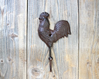 Cast Iron Rooster Hook, Farmhouse Decor, Rooster Kitchen Hook