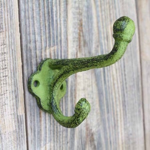 Cast Iron Hook Simple Double Wall Hook Classic Coat Hanger Green