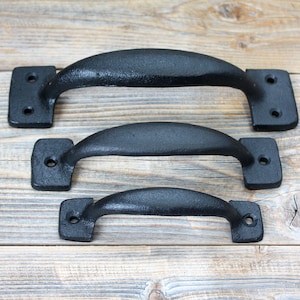 Simple Black Cast Iron Cupboard Handle, Sliding Door Handles, Shed Handles