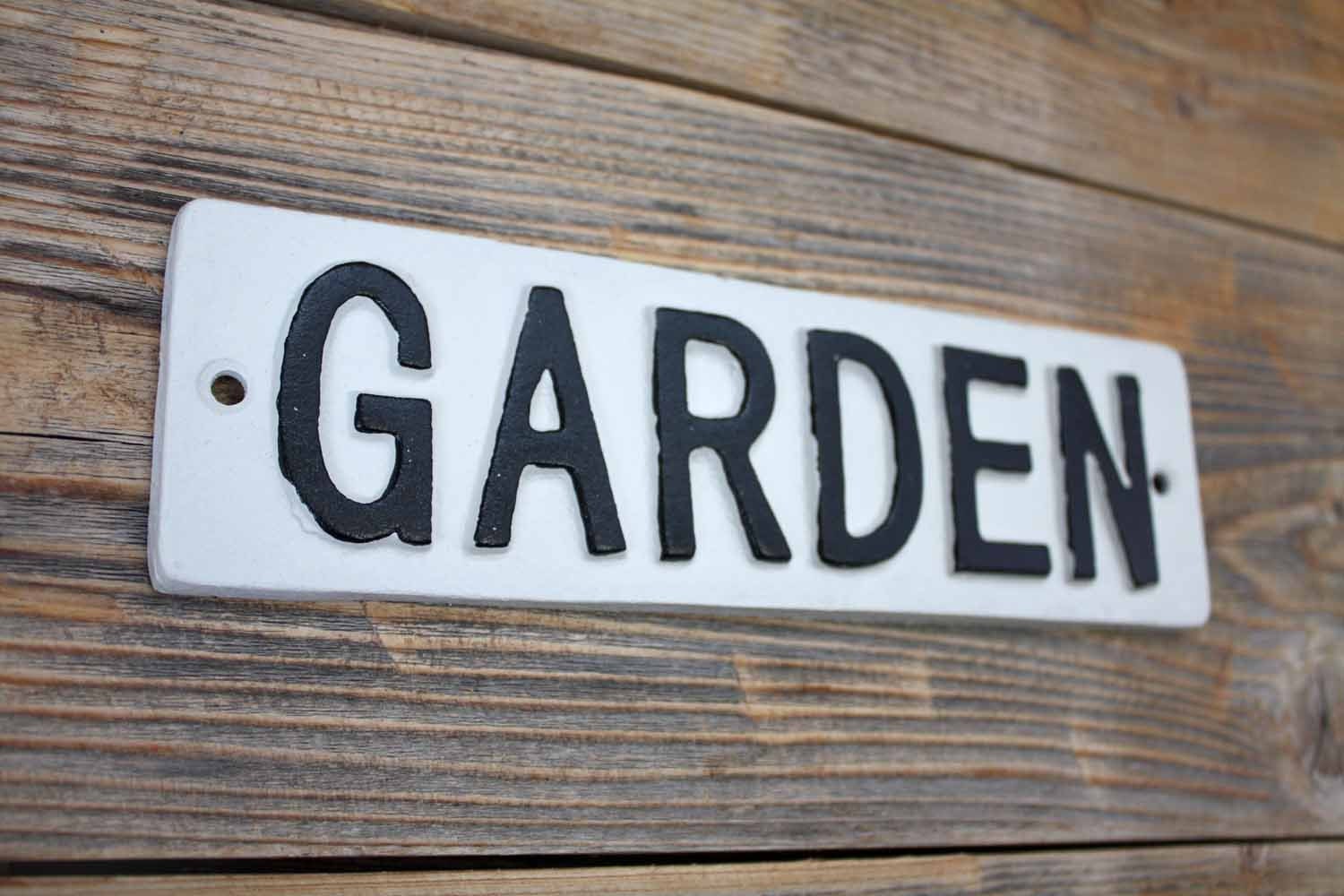 Garden Sign Cast Iron Garden Gate Plaque Etsy