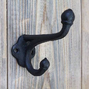 Cast Iron Hook Simple Double Wall Hook Classic Coat Hanger Brown