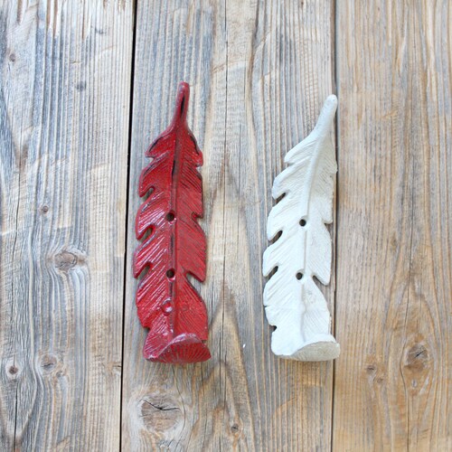 Feather Hooks Cast Iron Feather Wall Hook Etsy