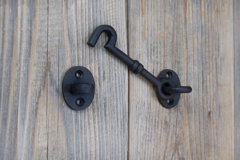 Hook and Eye Gate Door Latch Cast Iron Cupboard Latch Etsy Canada
