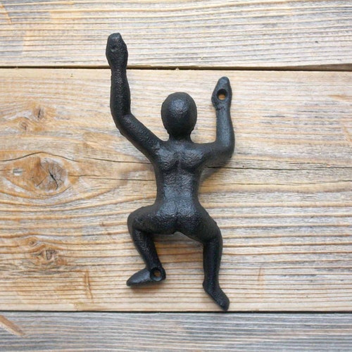 Cast Iron Climber Hook Unique Wall Hook Climbing Decor Etsy