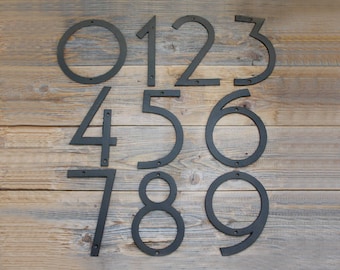 Large Modern Font Cast Iron House or Apartment Numbers