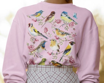 embroidered bird sweatshirt