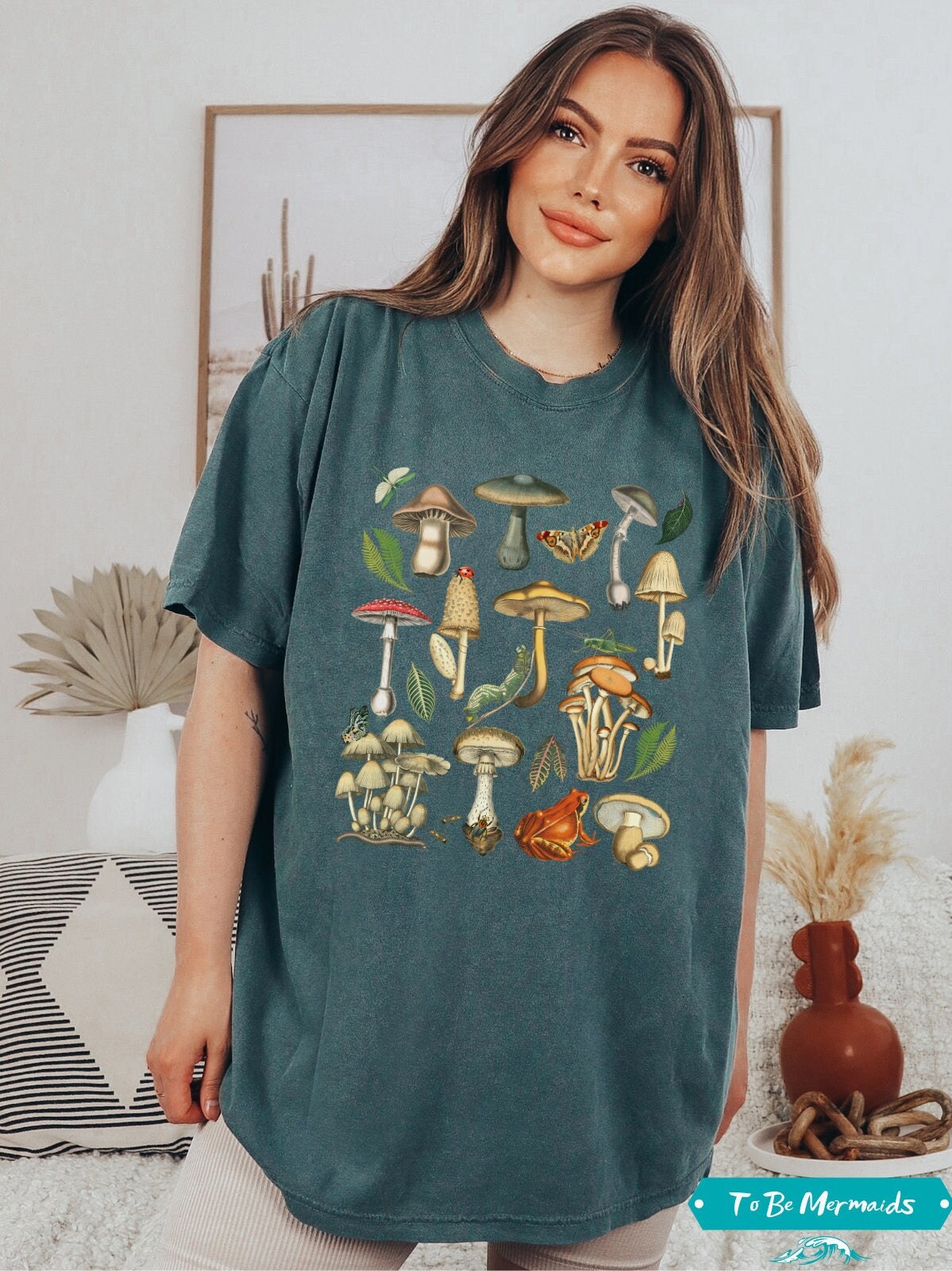 Vintage Mushroom Shirt, Comfort Colors® Aesthetic Mushrooms Cottagecore ...