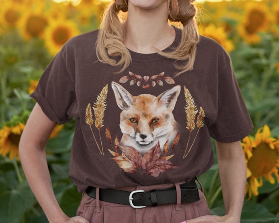 Floral Fox Shirt Fox T Shirt Fox Gift for Fox Lover Cute - Etsy