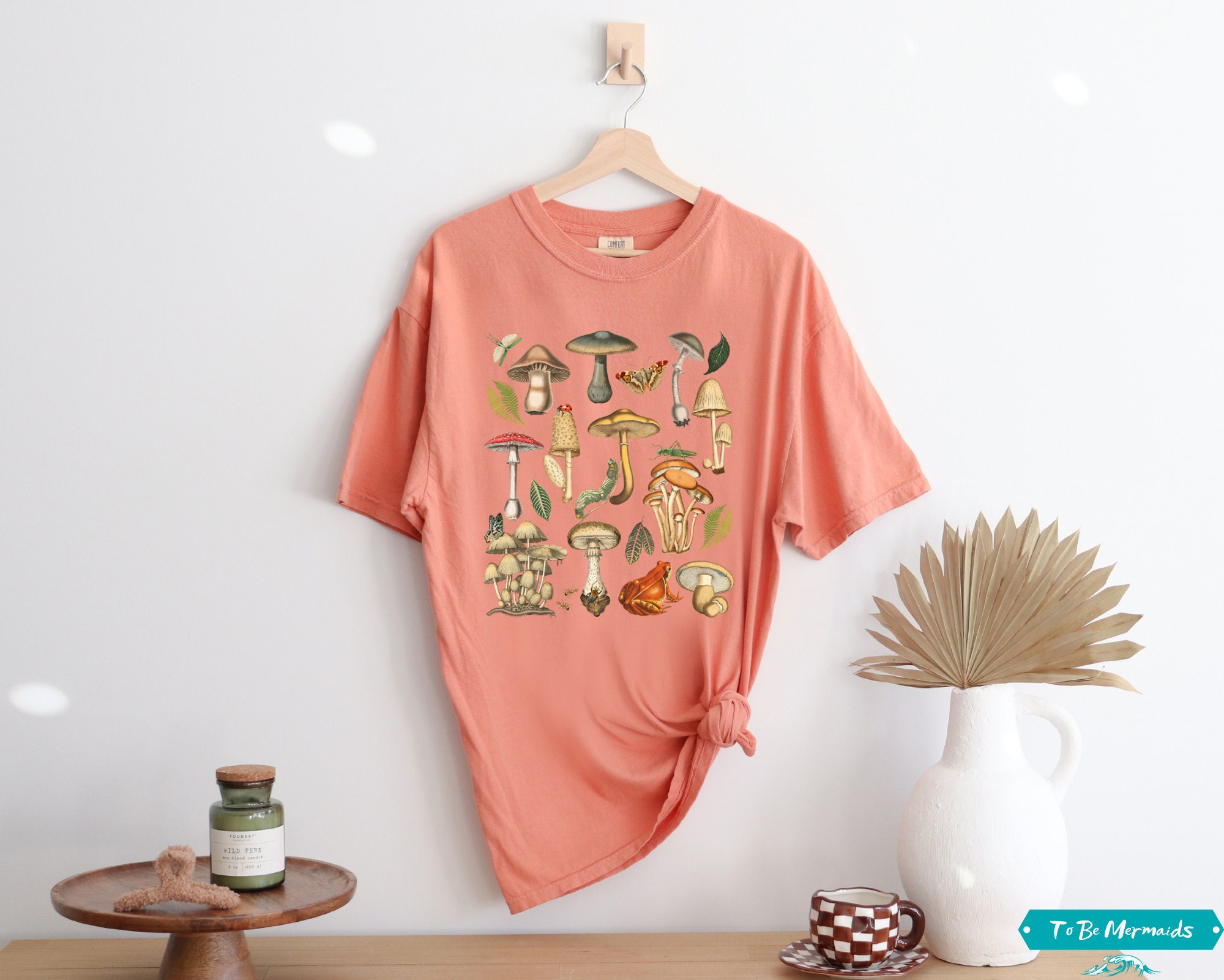 Vintage Mushroom Shirt, Comfort Colors® Aesthetic Mushrooms Cottagecore ...