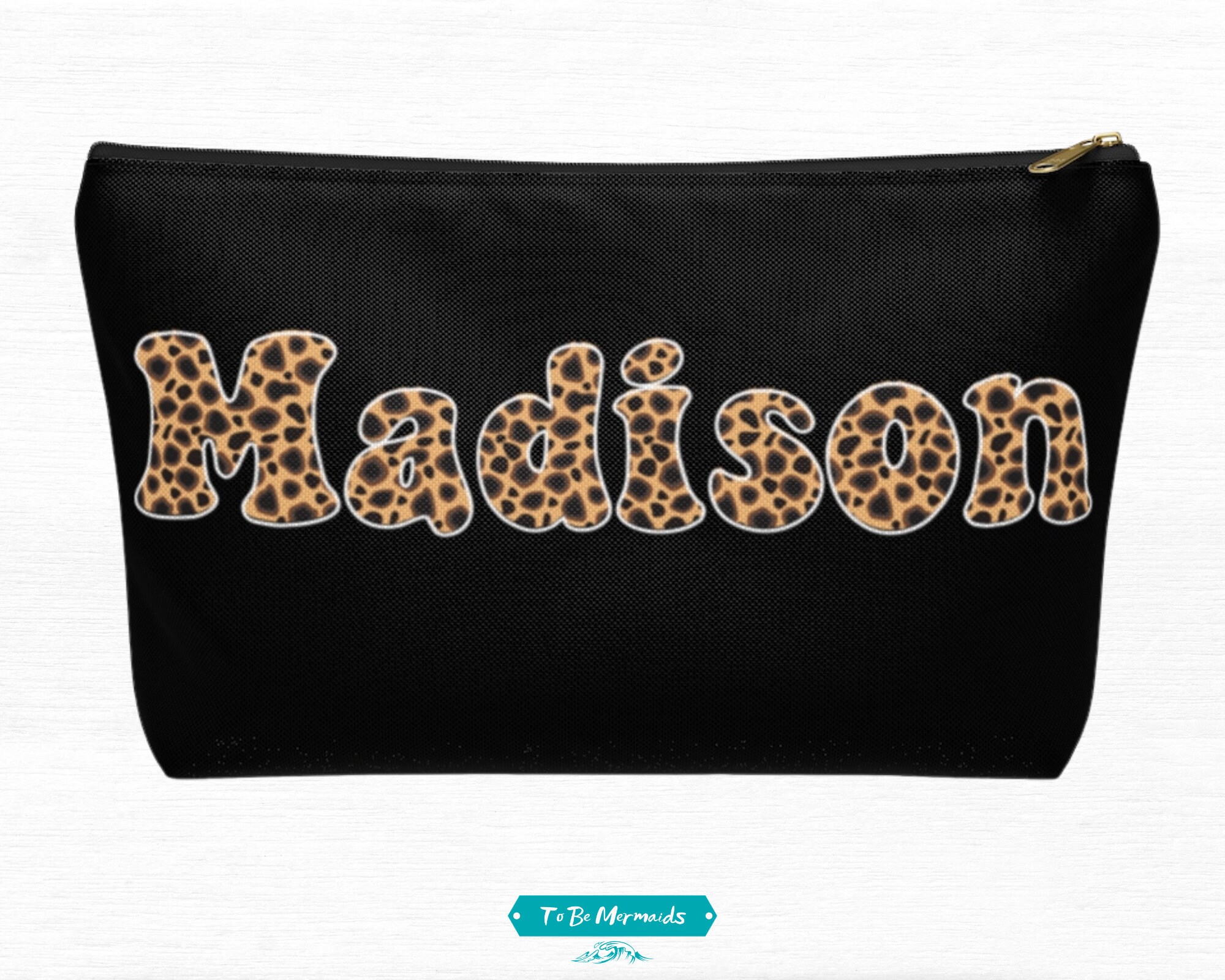 Personalized Makeup Bag, Leopard Print Toiletry Bag Women, Custom Name ...