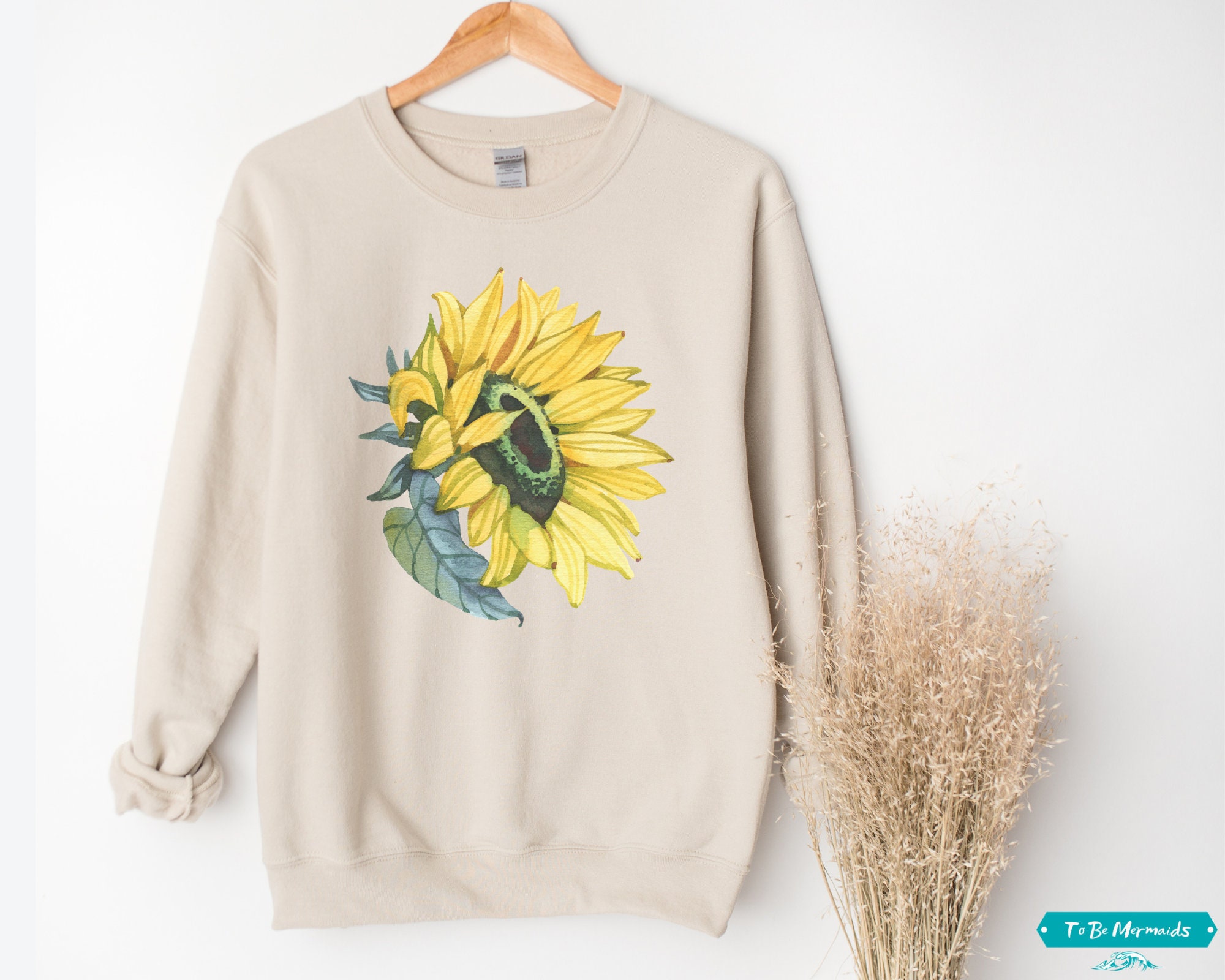 Sunflower Jumper watercolor Sunflower Sweater unisex Floral Etsy