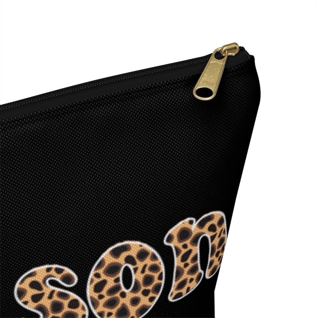 Personalized Makeup Bag, Leopard Print Toiletry Bag Women, Custom Name ...