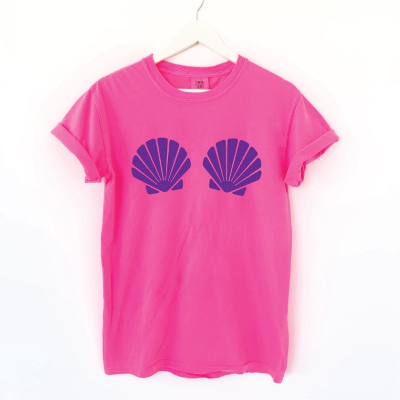 Mermaid Bra Seashell Shirt Shell Bra T Shirt Comfort Colors Etsy