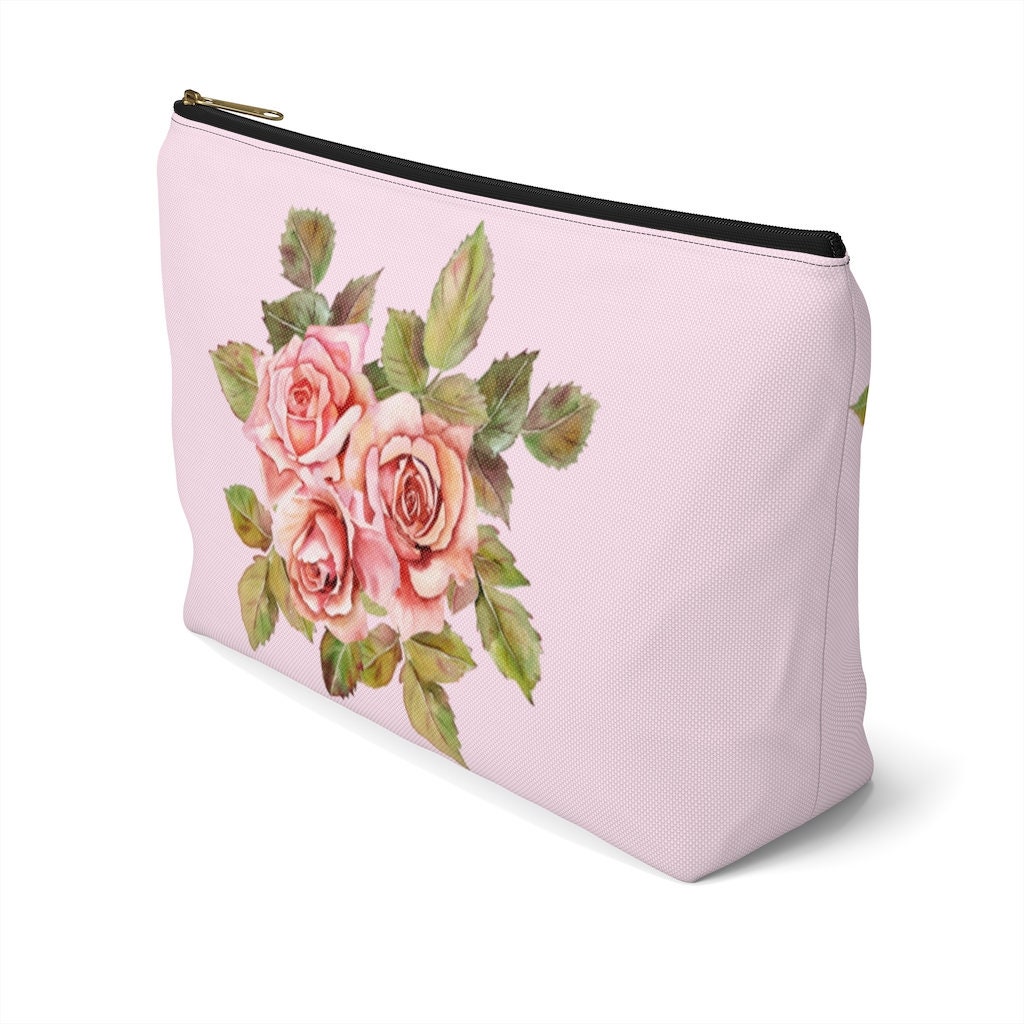 Personalized Makeup Bag large Floral Cosmetic Bag Bridesmaid Etsy