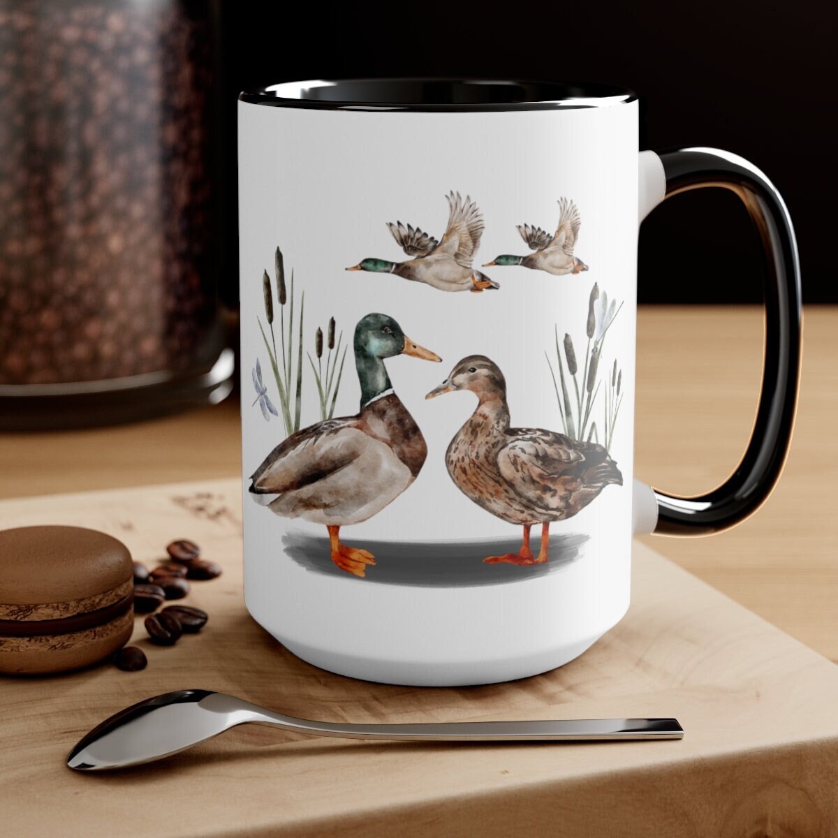 Mallard Duck Mug, Retro Look Duck Coffee Mug, Vintage Style Duck Coffee