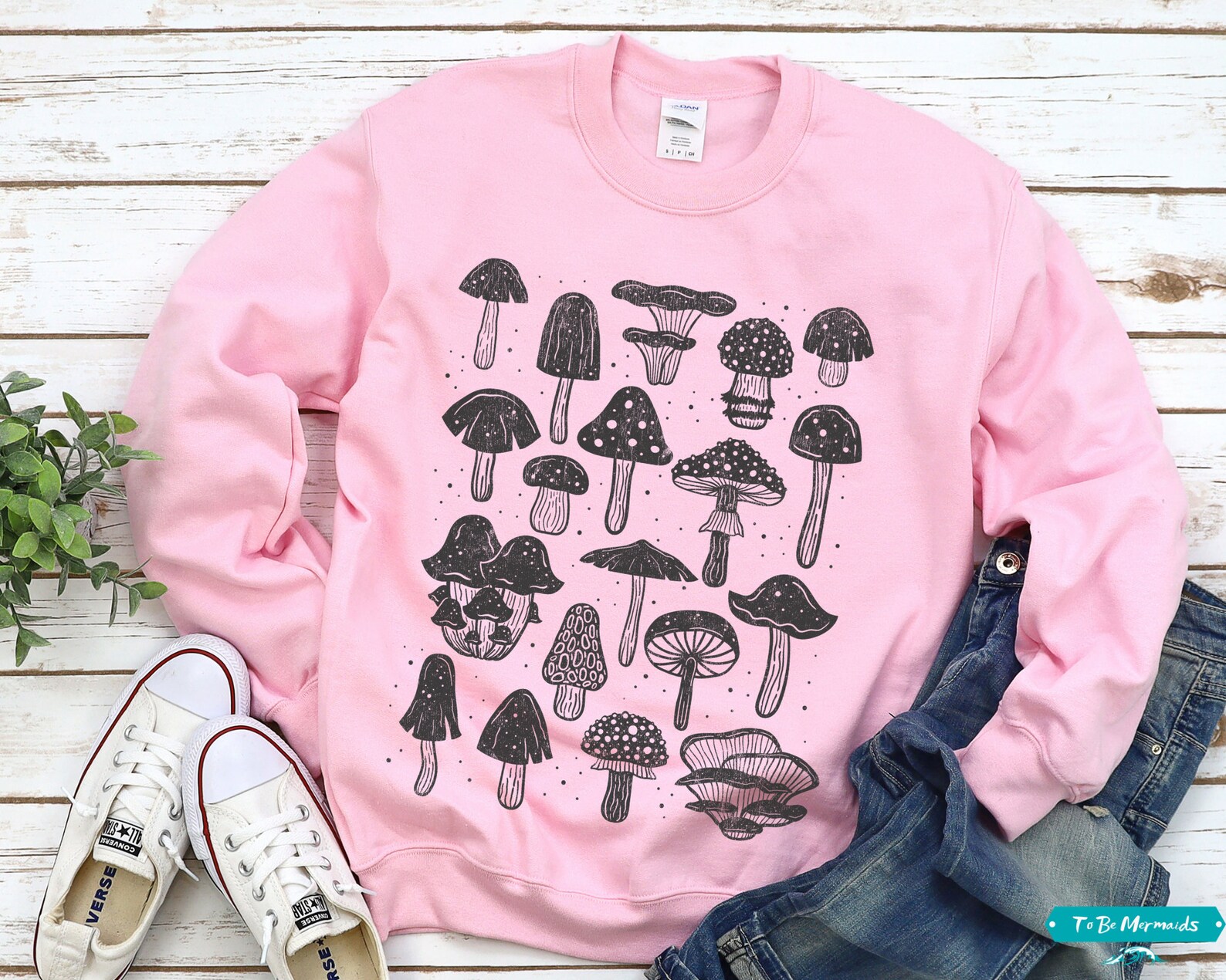 Vintage Mushroom Sweatshirt, Retro Mushroom Sweater, Mycologist Gift