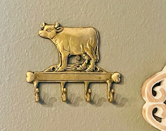 Kuh-Wandhaken, Handtuchhaken für Bauernhaus-Ranch-Dekor, dekorativer Eingang Rustikaler Dekor-Wandhalter-Kleiderhaken Antike Mid-Century Modern-Haken
