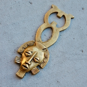 Vintage Brass Rustic Bottle Opener, Antique Retro Bar tool/ accessory Tribal man Design