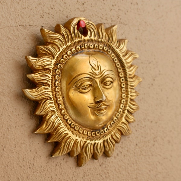 Sun And Moon Wall Decor, Vintage Gold Celestial Bronze Metal, Patio Hanging Plaque, Antique Style Solid Brass, Mid Century Modern Wall Decor