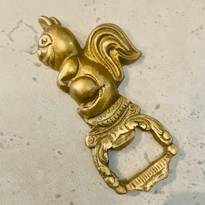 Vintage Bottle Opener, Rabbit Rustic Gold Brass Antique Retro Bar accessory, Forged Bottle Opener, Mid Century Barware, Beer Bottle Opener
