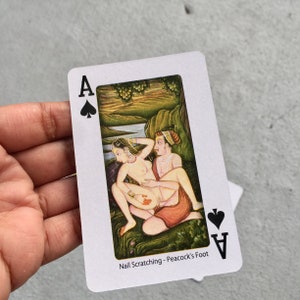 Cartes à jouer vintage, jeux EVJF, cadeau pour la Saint-Valentin, contenu insolite coquine pour adultes Kama sutra