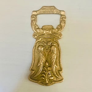 Vintage Bottle Opener, Parrots Rustic Gold Brass Antique Retro Bar accessory, Forged Bottle Opener, Mid Century Barware, Beer Bottle Opener