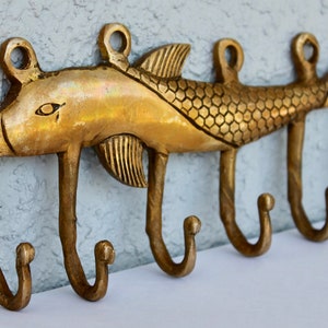 FISH wall hook, Towel hook for Beach / Lake house decor, Entryway Rustic decor wall mount coat hook image 3