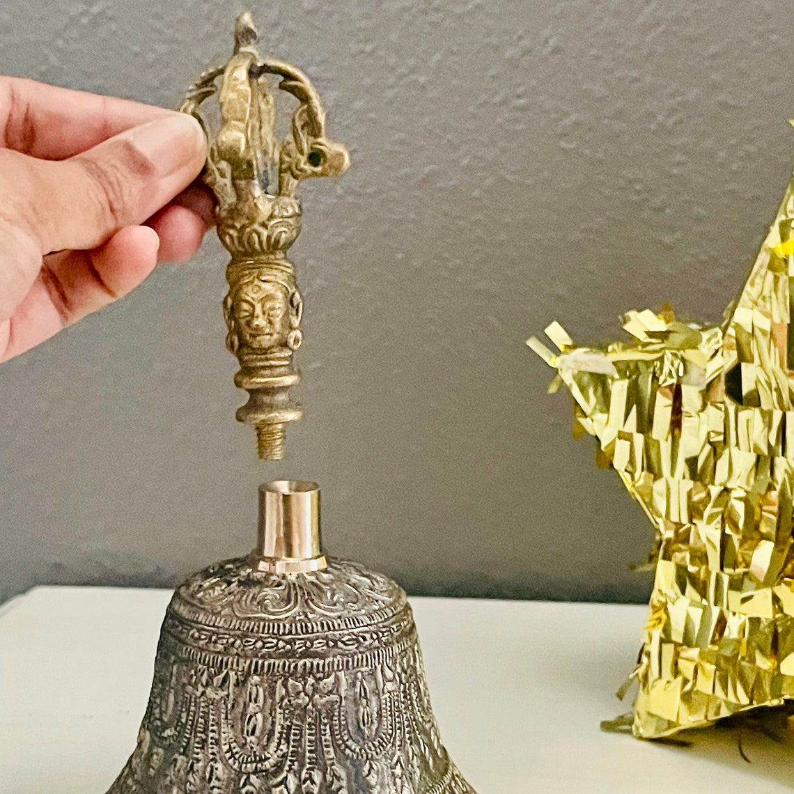 Vintage Buddhist Bells Solid Brass Sound Healing Etsy