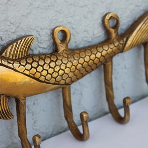 FISH wall hook, Towel hook for Beach / Lake house decor, Entryway Rustic decor wall mount coat hook image 6