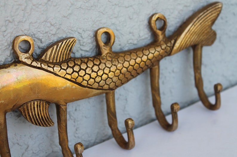 FISH wall hook, Towel hook for Beach / Lake house decor, Entryway Rustic decor wall mount coat hook image 6