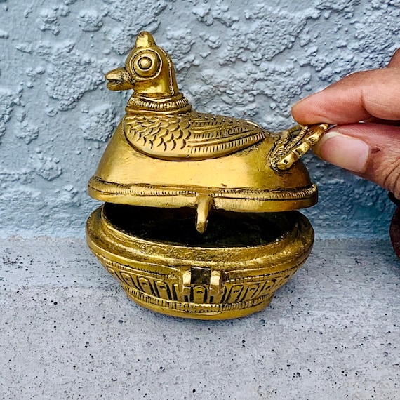 Vintage Miniature Goose box Duck shape small jewe… - image 1