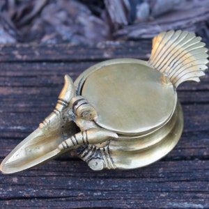 Small Vintage Oil Can with spout, Antique Solid Brass Kitchen decor, Rustic Metal Retro style gift, Countryside farmhouse wedding