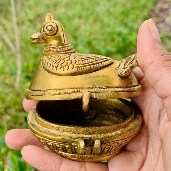 Vintage Miniature Goose box Duck shape small jewe… - image 4