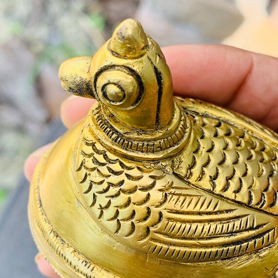 Vintage Miniature Goose box Duck shape small jewe… - image 3