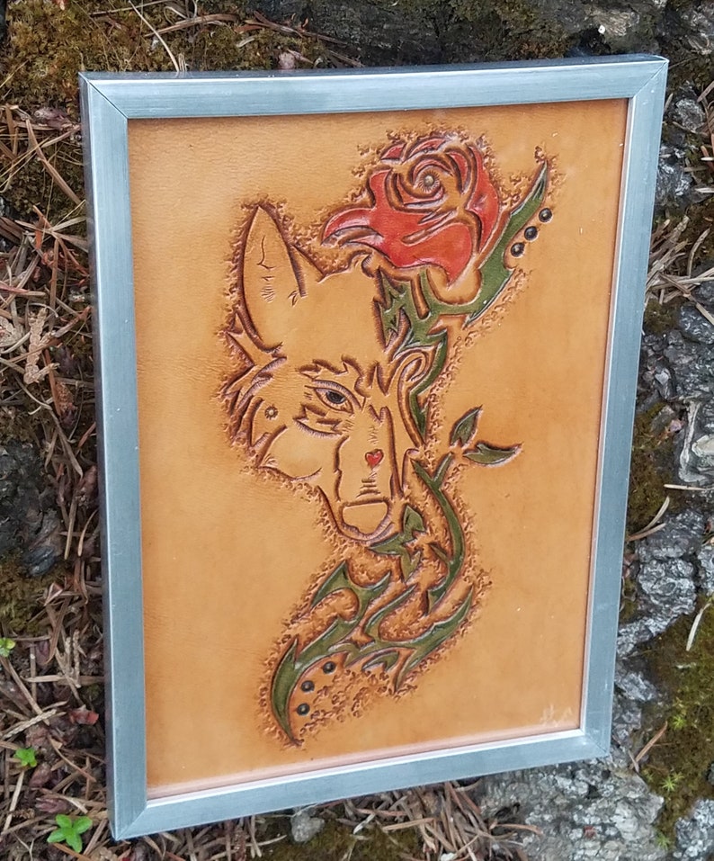Leather Wall Art Custom Decor Wolf Work