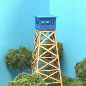 Train Time Laser HO Scale Forest Fire Lookout Tower Kit