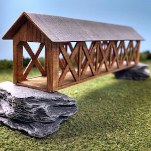 Train Time Laser N Scale Covered Bridge Building Kit