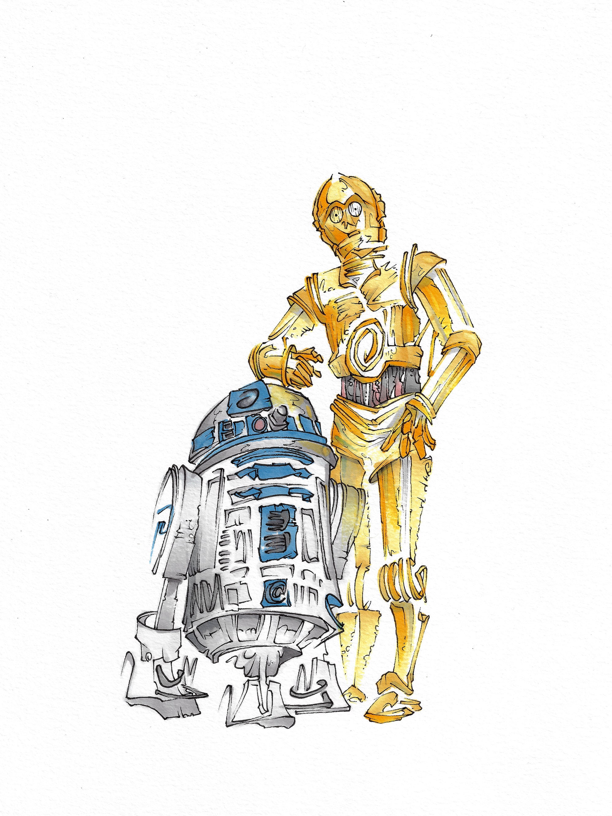 R2D2 C3PO Star Wars Blu-Ray Poster groß ⋆ Neef Louis Design Amsterdam