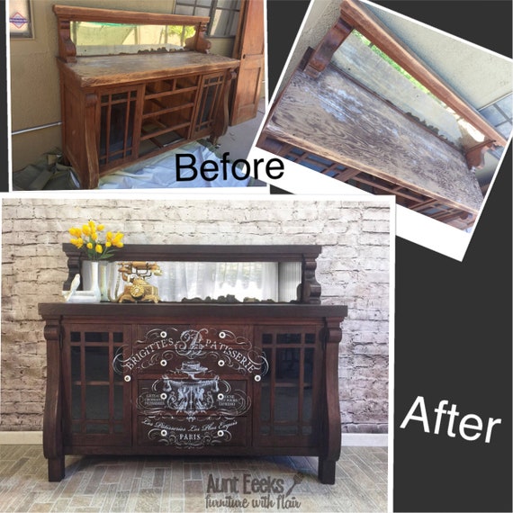 Sold Antique Empire Style Buffet Sideboard Credenza Etsy