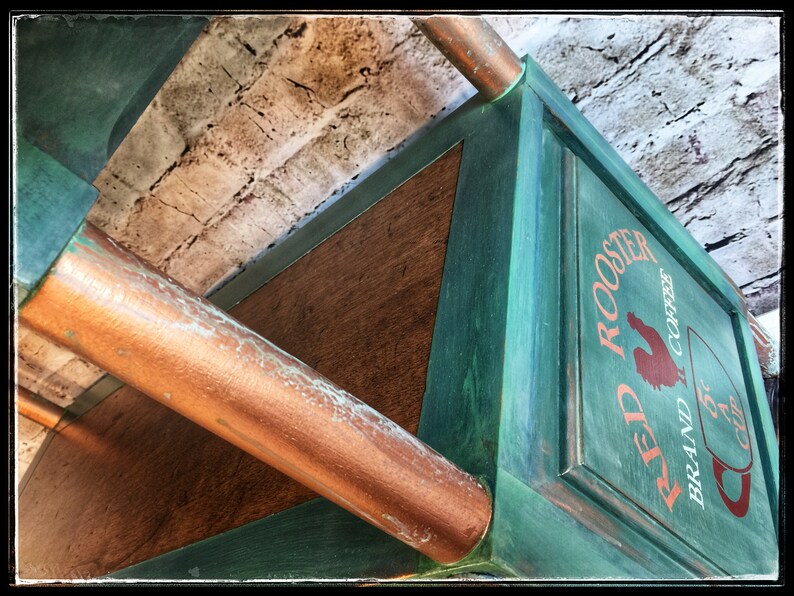 SOLD Rustic Industrial serving wagon beverage tea cart rolling buffet