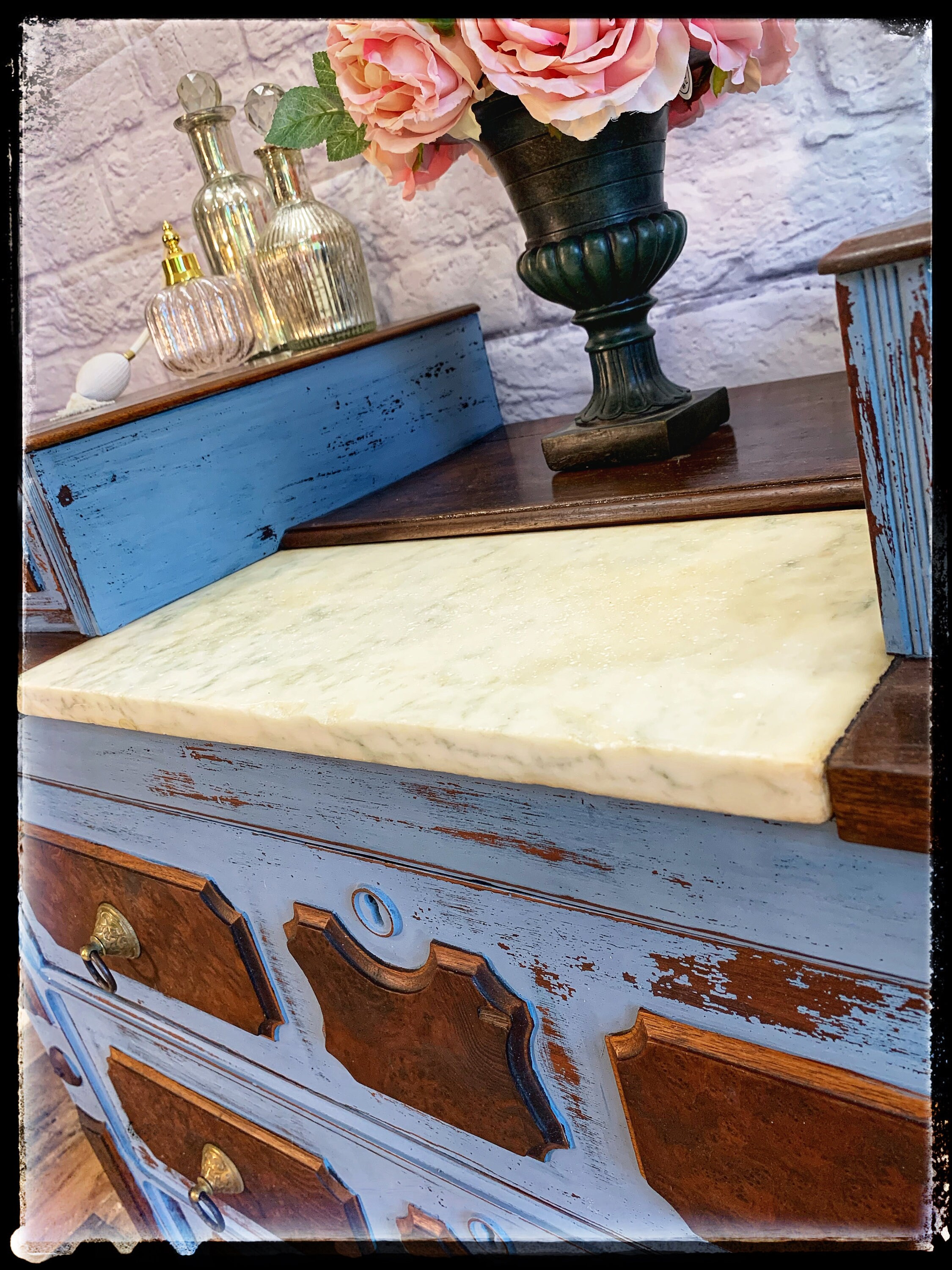 Antique Victorian Eastlake marble top dresser Etsy