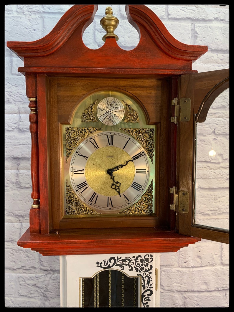 Vintage Hermle whimsical hand painted grandmother clock Etsy