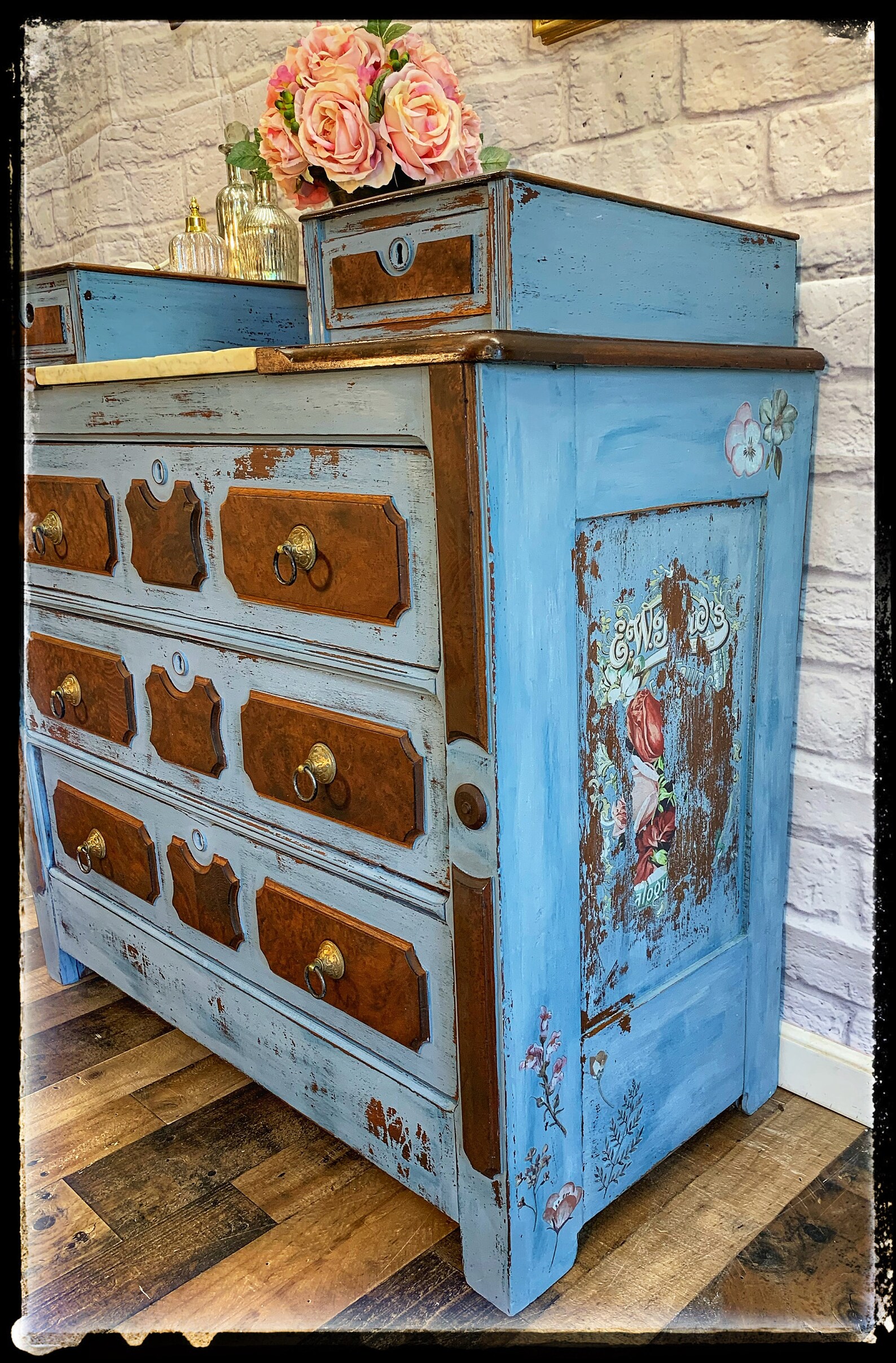 Antique Victorian Eastlake marble top dresser Etsy