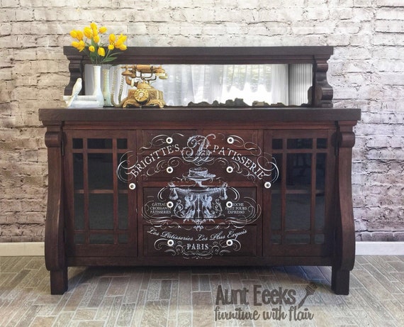 Sold Antique Empire Style Buffet Sideboard Credenza Etsy