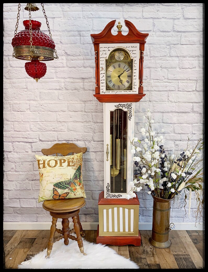 Vintage Hermle whimsical hand painted grandmother clock Etsy