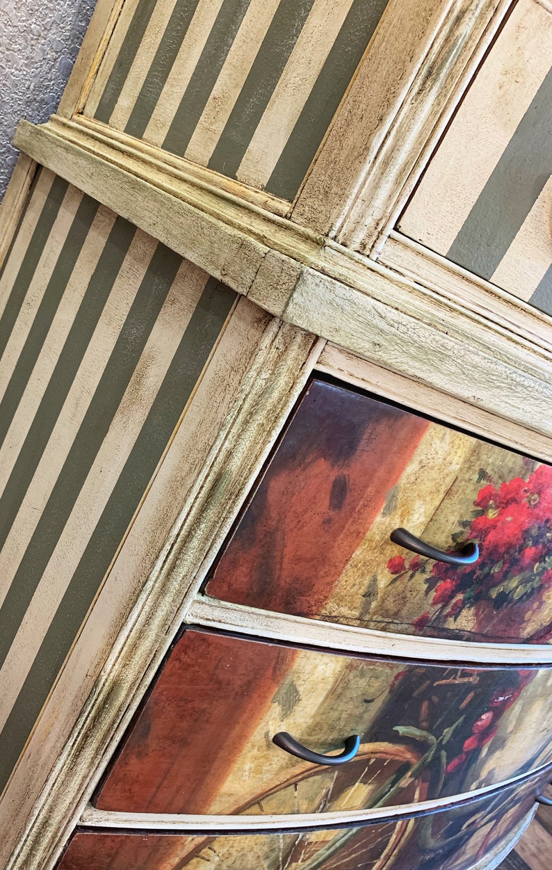 SOLD Hand painted vintage highboy bicycle dresser / antique Etsy