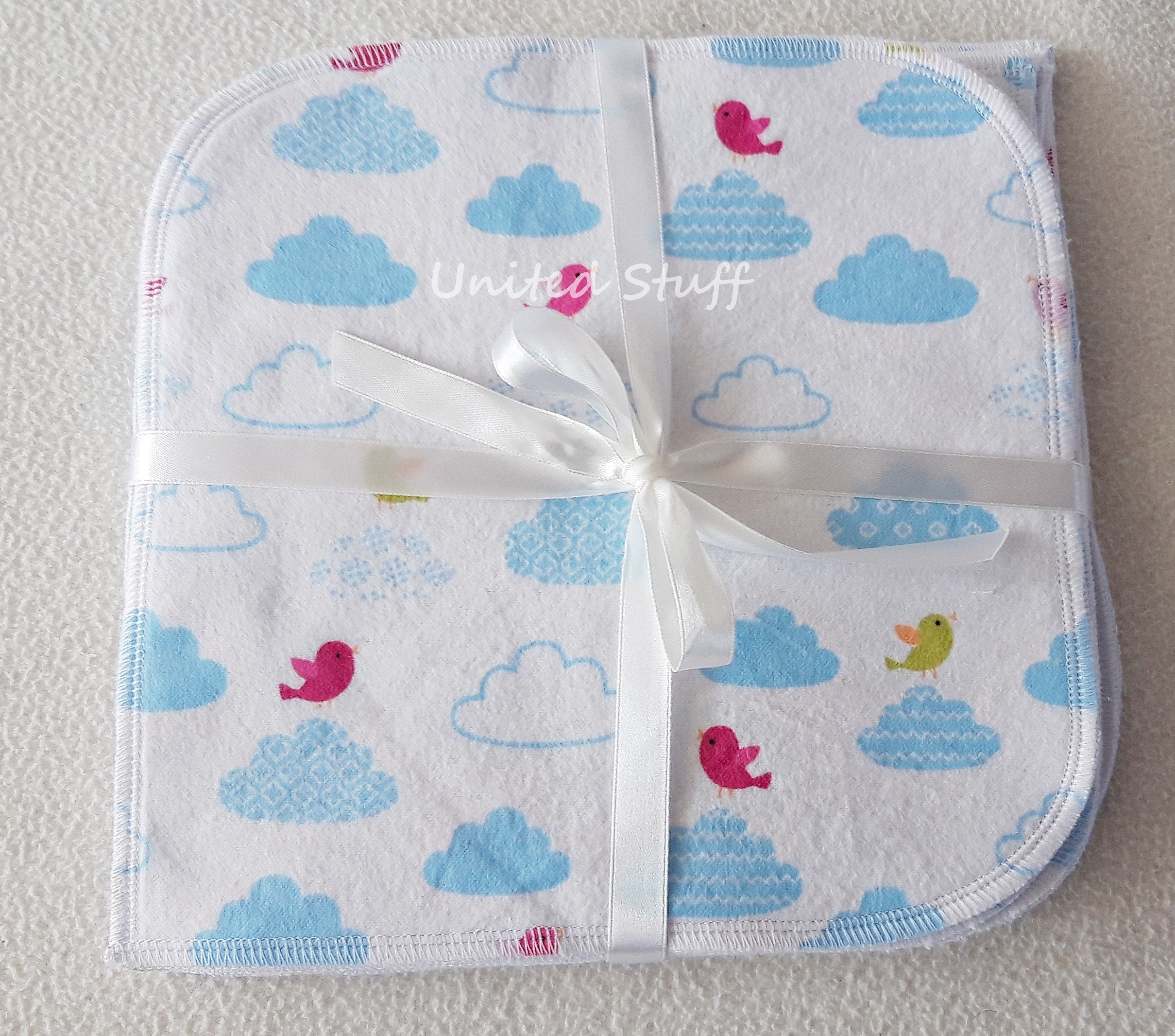 Cloth Baby Wipes Set of 12 Washable Cotton Flannel Double - Etsy