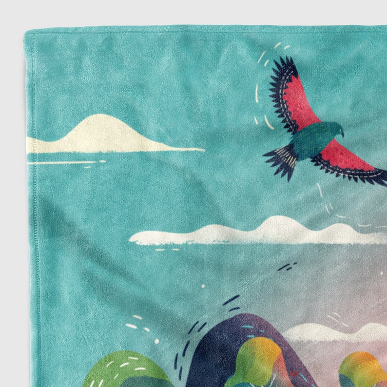 Kiwi Bird Blanket New Zealand Throw Nature Animal Fleece Etsy