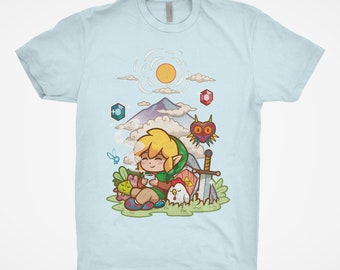 Sworded Hero Tee - Video Game T-Shirt - Sleeping Link - Master Sword - Legend of Zelda - Pop Culture - Unisex Next Level - Birthday Gift